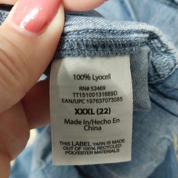 3689 Size XXXL Upcycled Time & True Light Weight Jean Jacket. - Picture 10 of 10